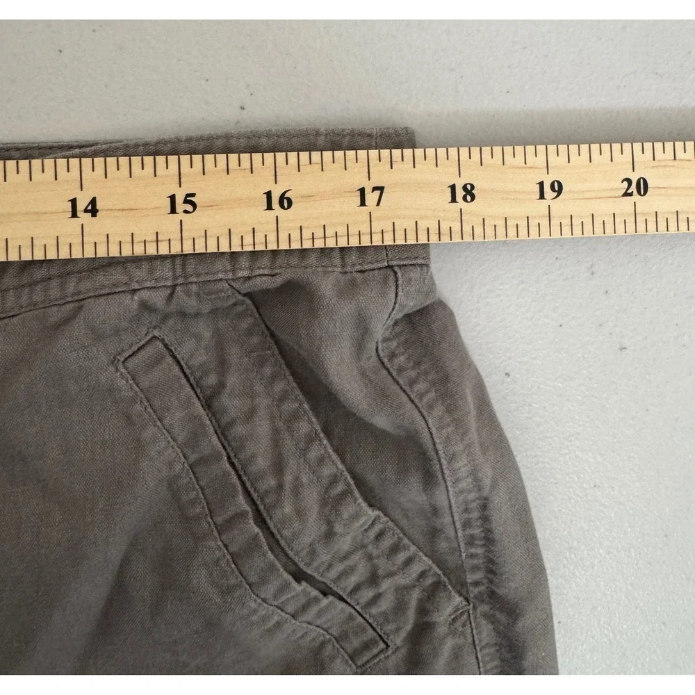 Banana Republic Ryan Fit Pants sz 12 Linen Wide Leg Drawstring coastal 90s